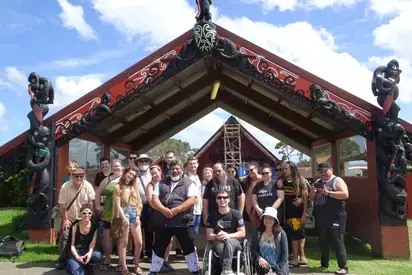 a group of students on the 2018 native decolonization study abroad trip