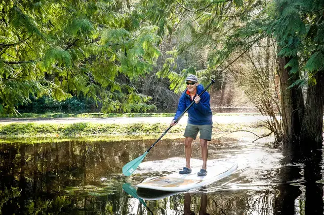 Paul Przybylowicz paddling down the parkway