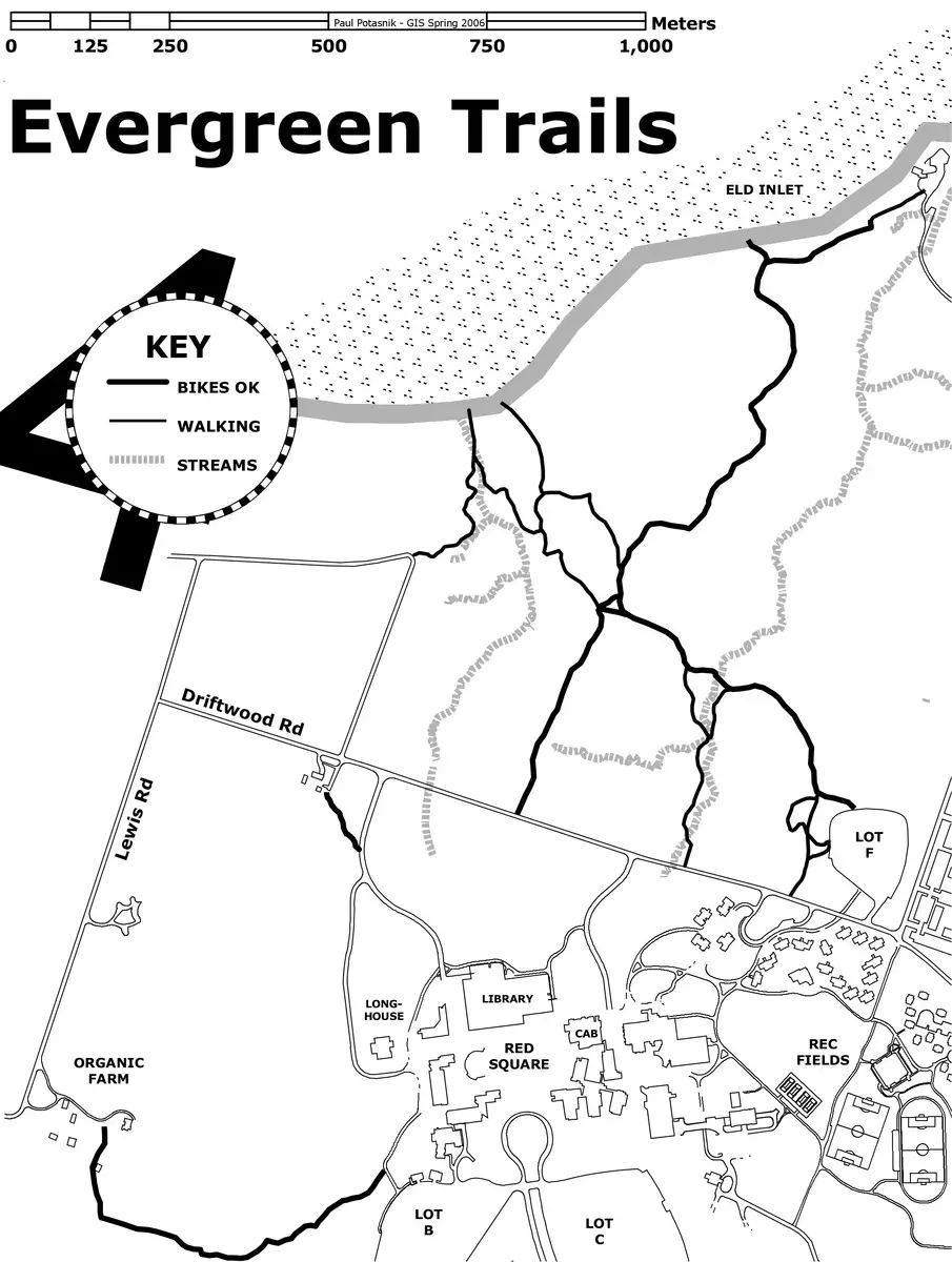 Map of evergreen trails