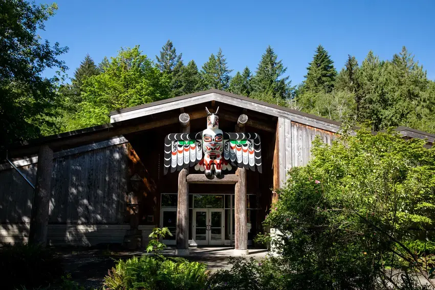 a photo of the front of the longhouse